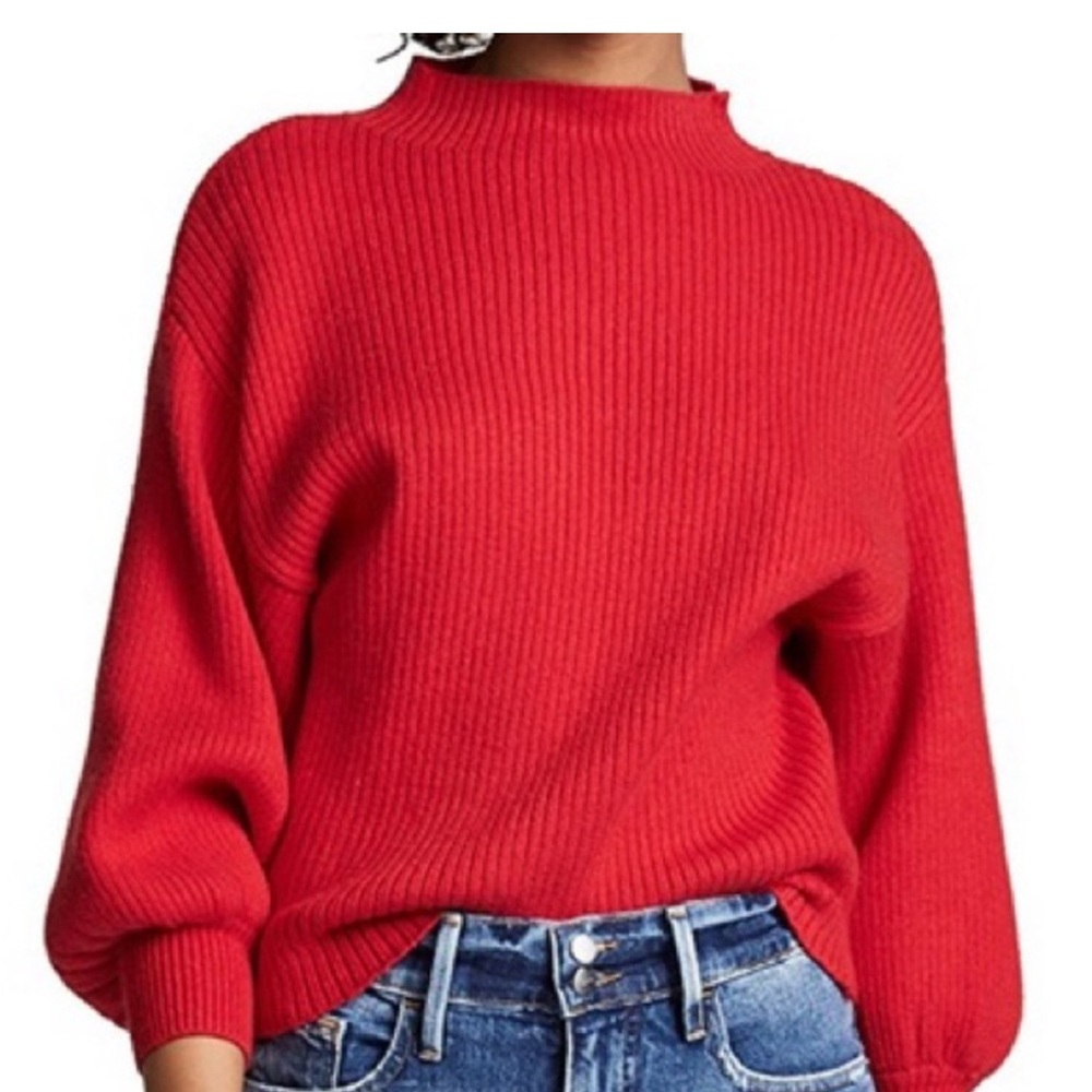 Line & Dot Vibrant Red Women's Sweater